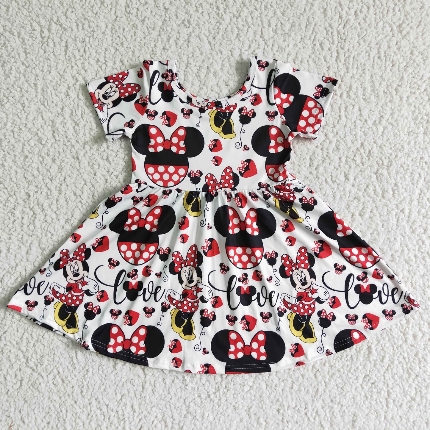 Baby girls short sleeve cartoon dress