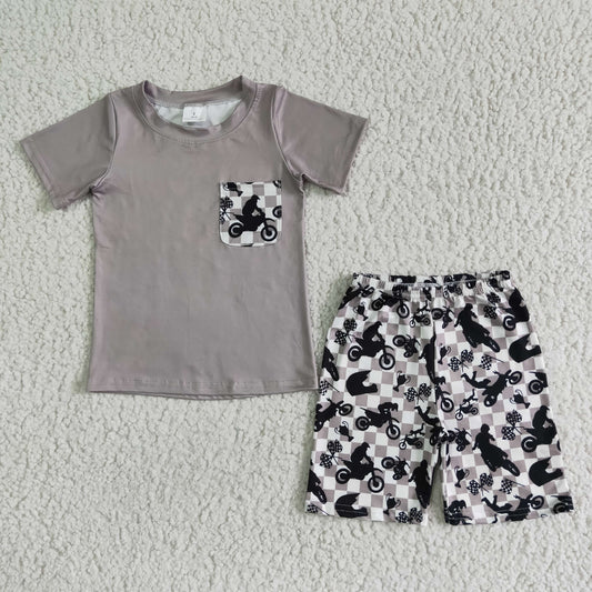 baby boy motorcycle short sleeve outfit