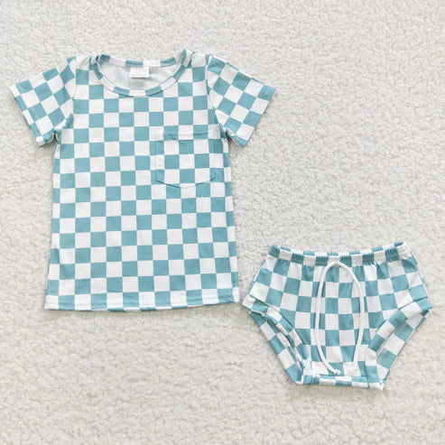 infant baby girls best sister checkered bummies set