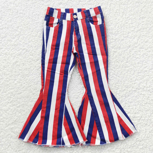 wholesale American girls July 4th denim bell bottoms pants