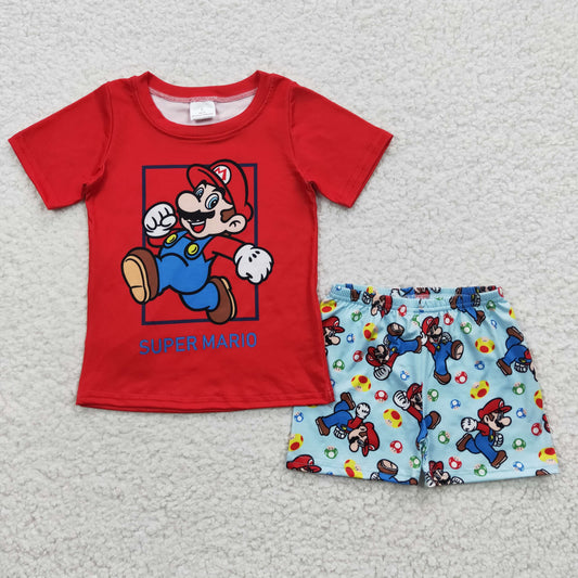 wholesale boy summer clothing set kids cartoon outfit