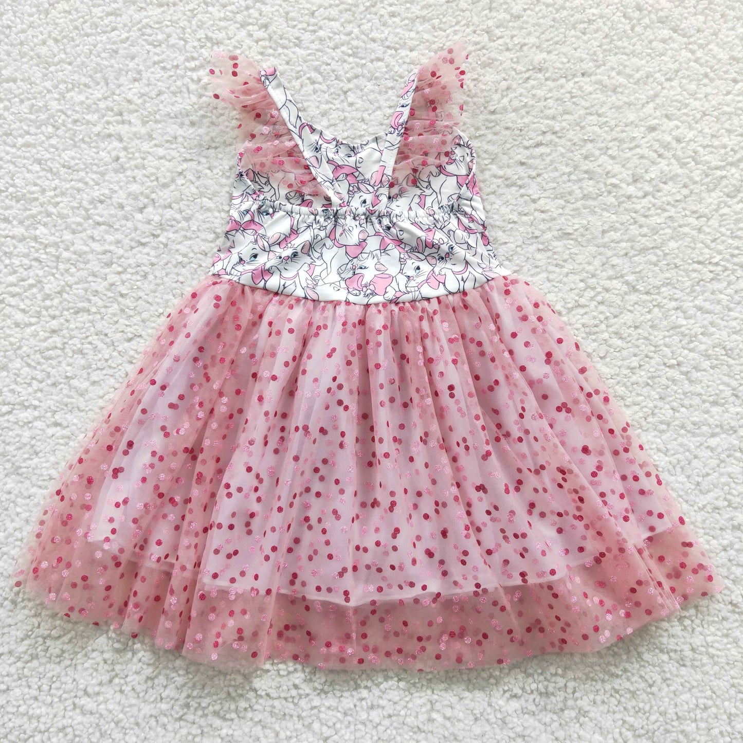 children girls wholesale spring summer cat print dress