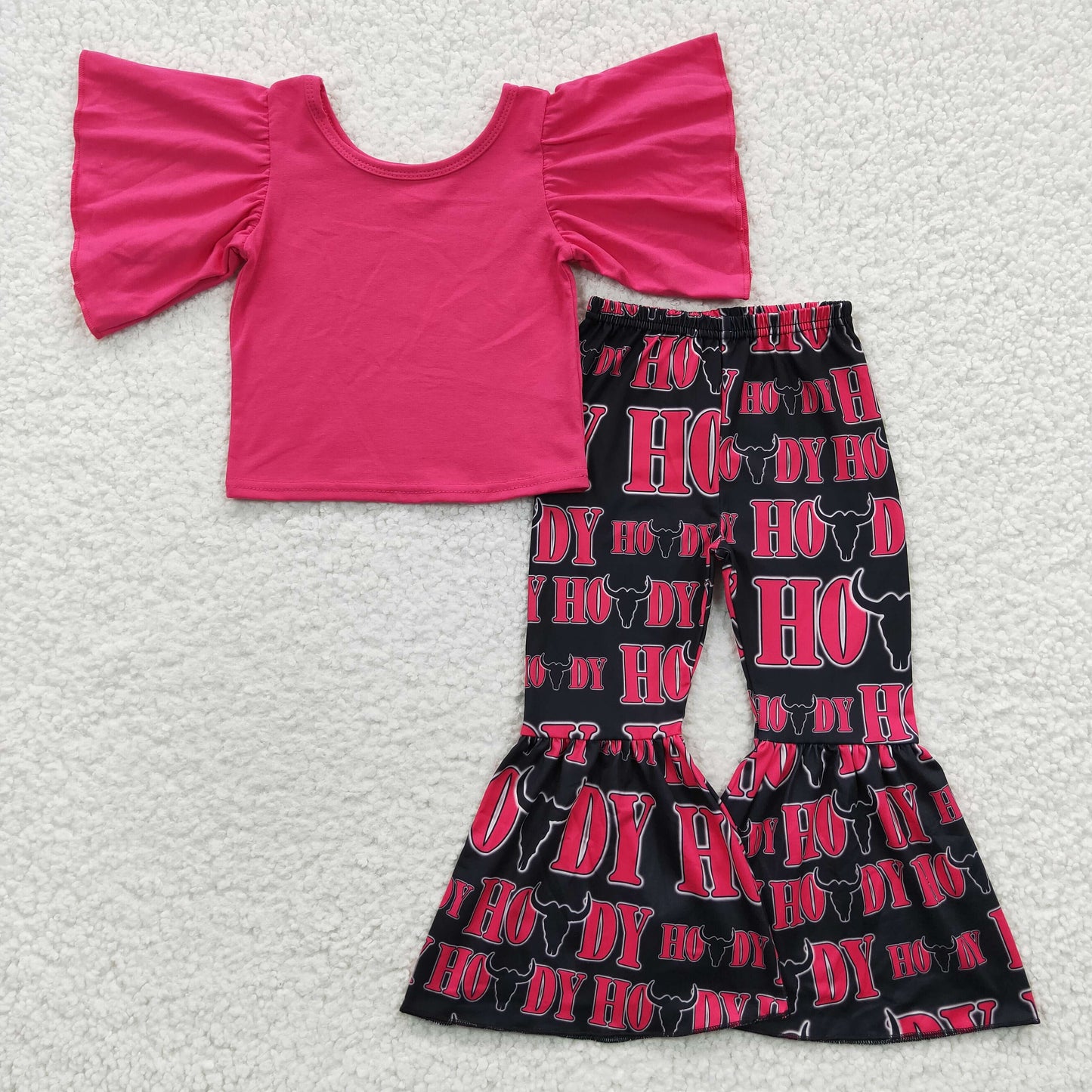 wholesale toddle girls boutique howdy western clothing set