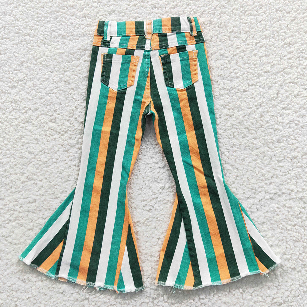 baby girls stripes flare denim pants