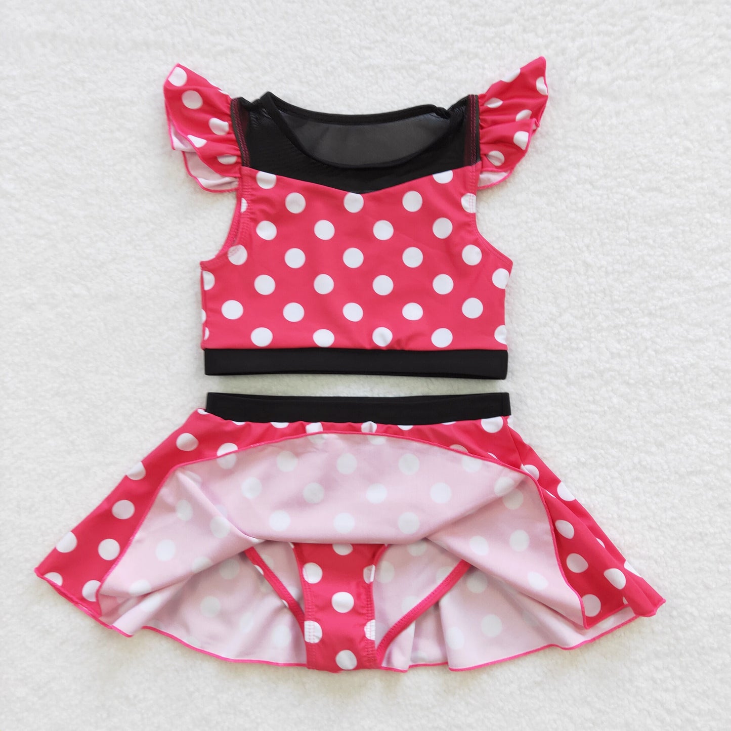 red polka dots design 2pcs summer bathing suit