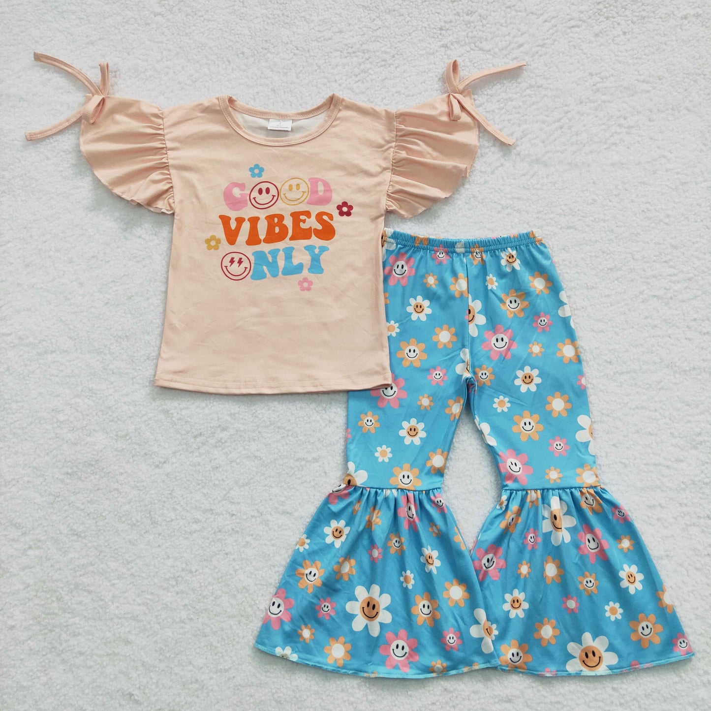 wholesale 2pcs spring summer bell pants outfit