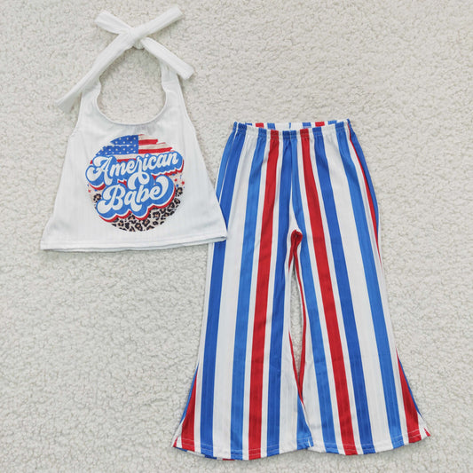 July 4th American babe summer bell bottom pants outfit