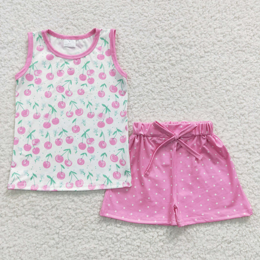 strawberry print wholesale summer 2pcs clothing set