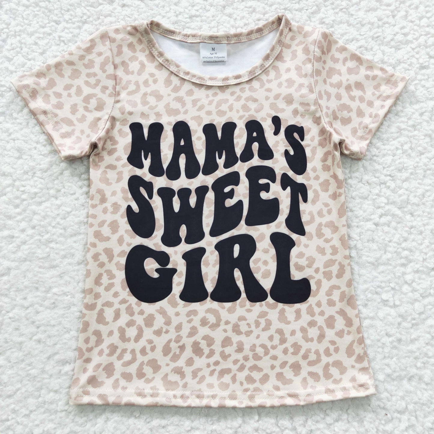 Mamas sweet girls short sleeve cheetah top