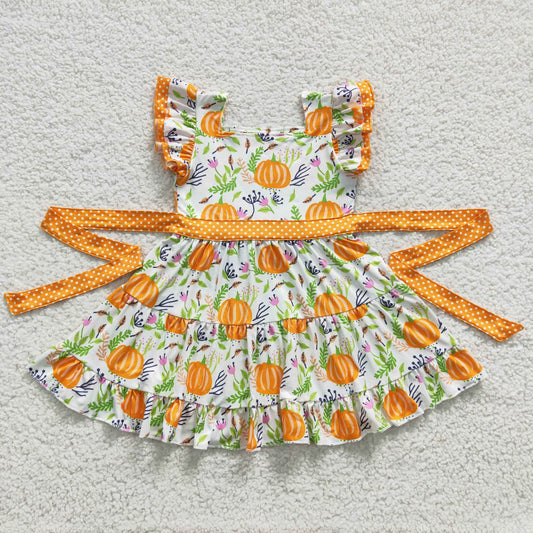 floral fall pumpkin boutique dress