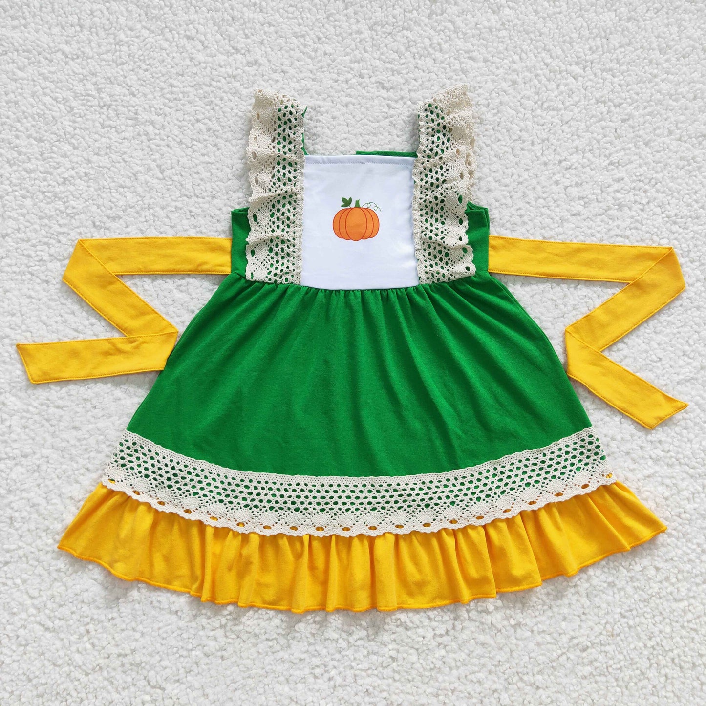 wholesale girls fall pumpkin dress