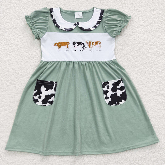 embroidery farm cow animal dress