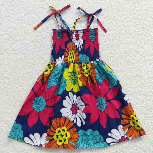 wholesale girls colorful flowers woven cotton dress