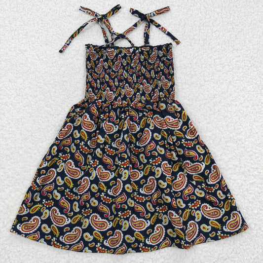 wholesale girls paisley print straps dress