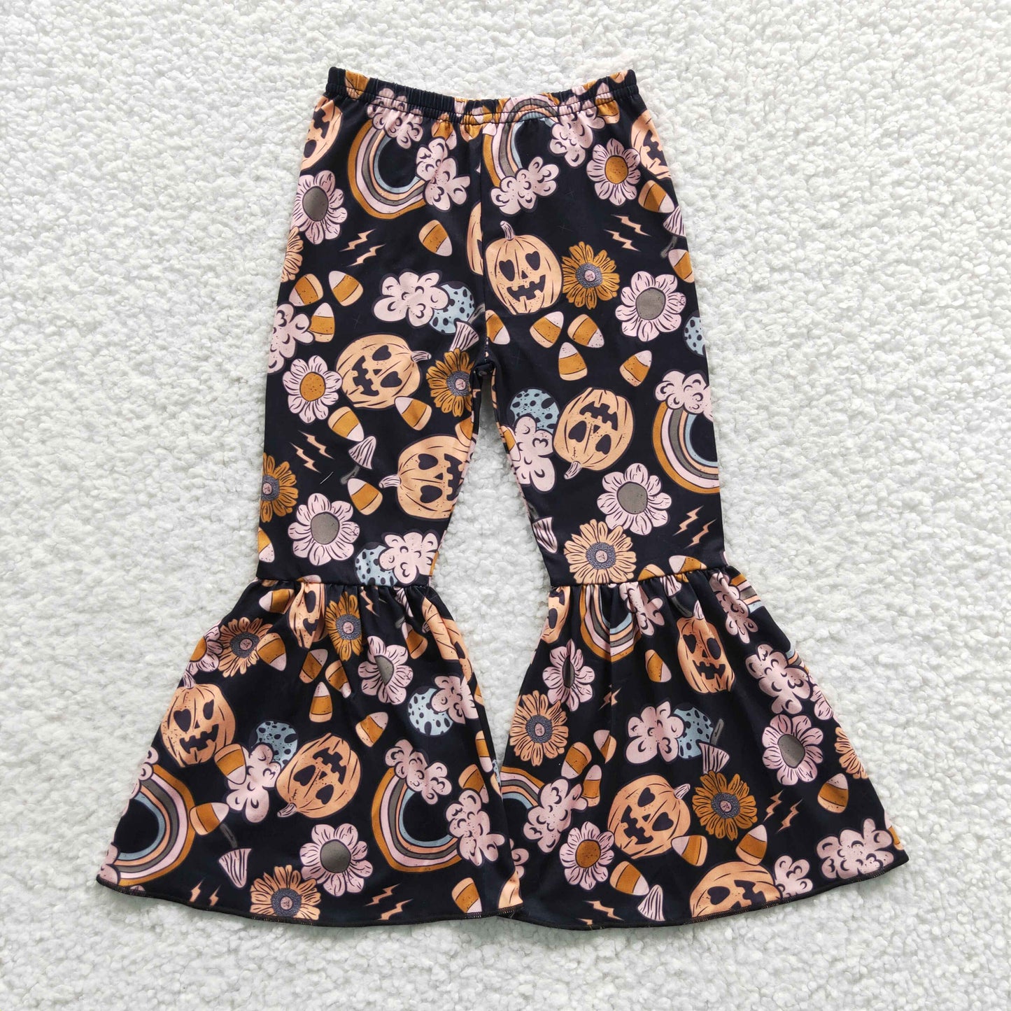 Halloween pumpkin milk silk bell bottoms