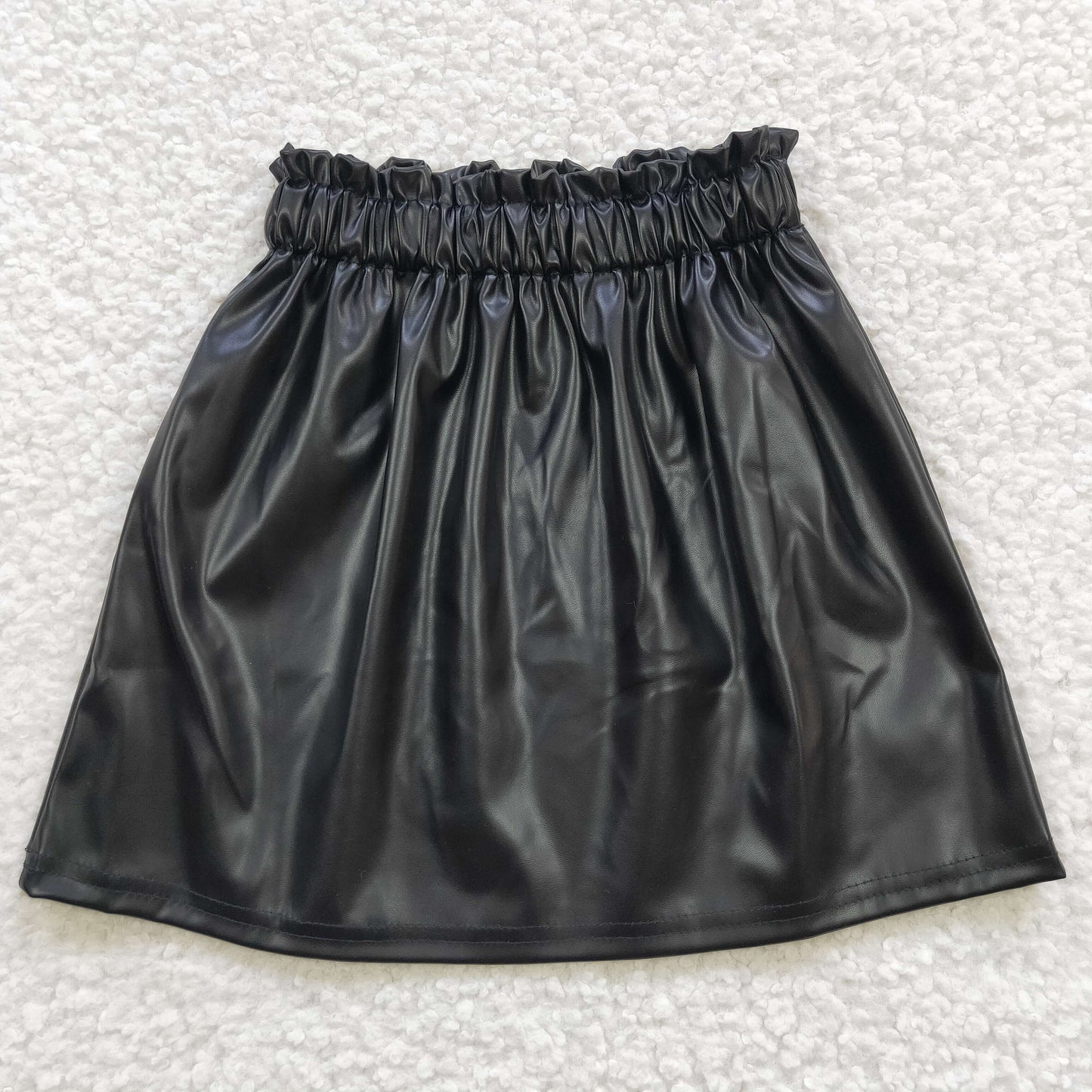 baby girls black p-leather skirt
