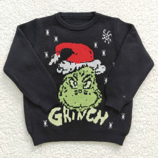 girls long sleeve Christmas green sweater