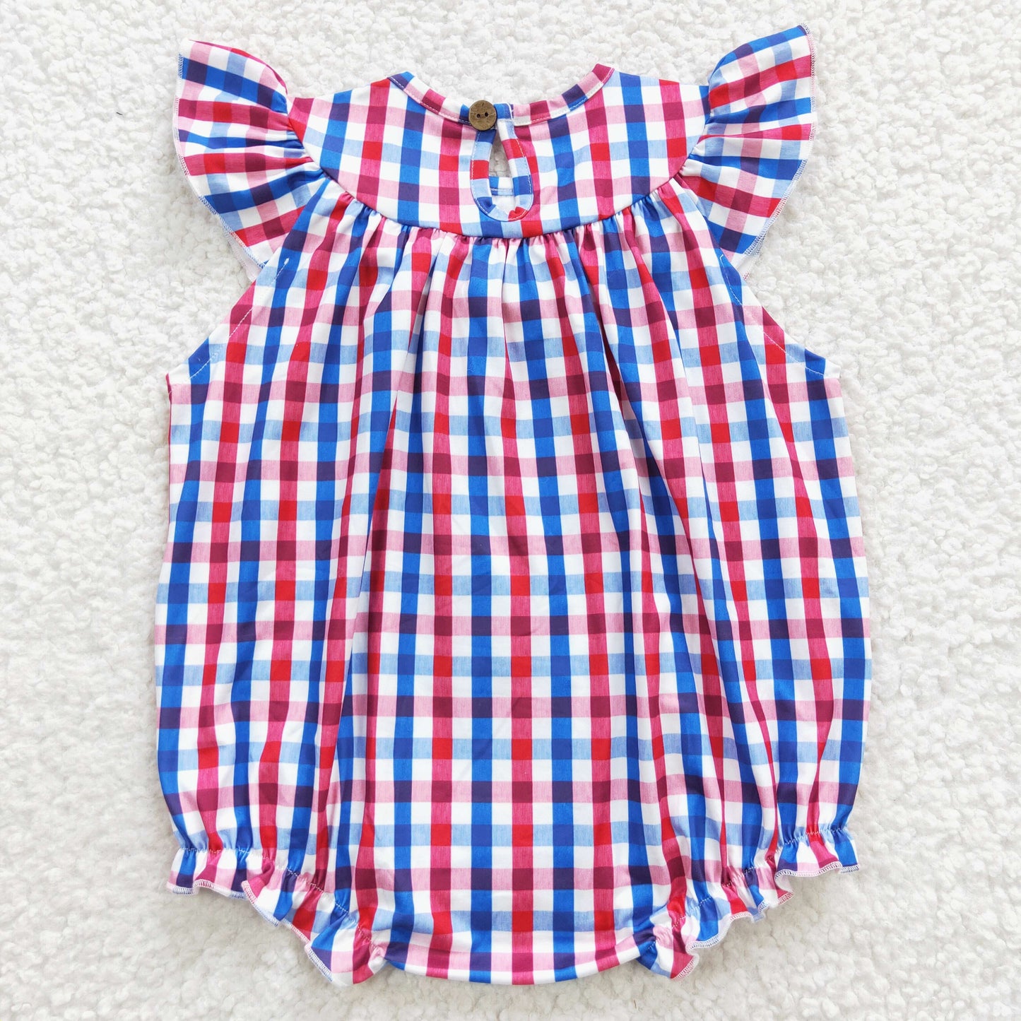 toddle girls July 4th smocked  romper
