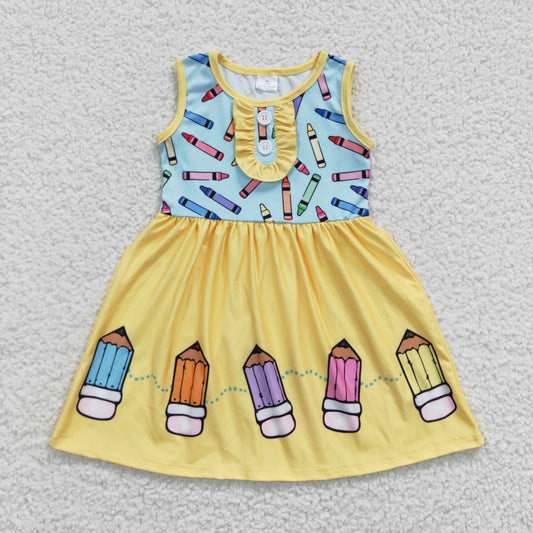 girls pencil design back to school dress first day school dress