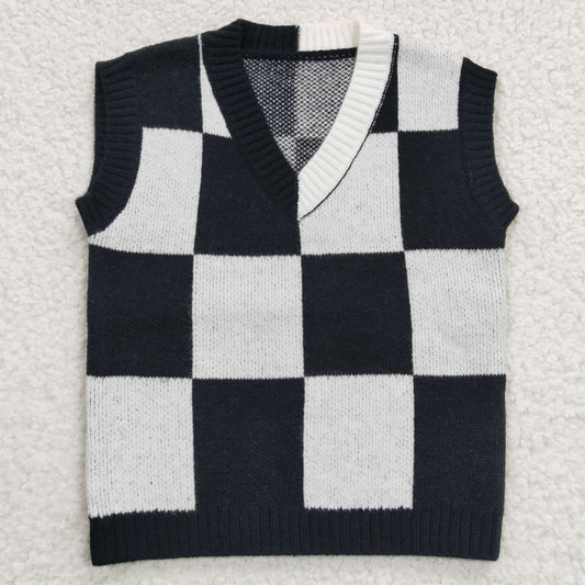 baby girls checkered sweater vest