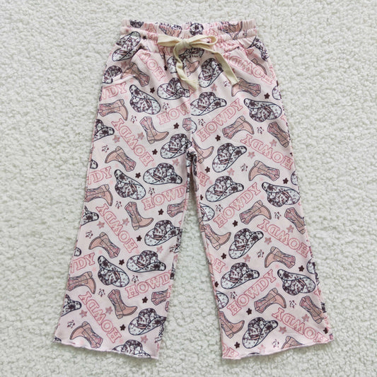 children girls howdy western milk silk pants