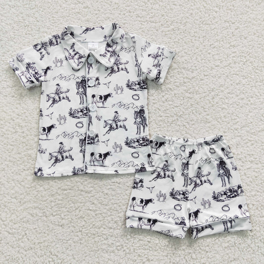 western milk silk  short sleeve pajama sets