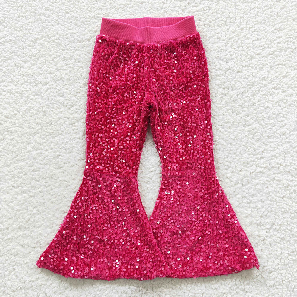 hot pink sparking sequins bell bottoms