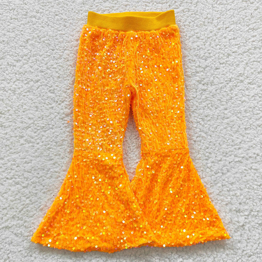 children girls wholesale price sparking sequins bell bottoms