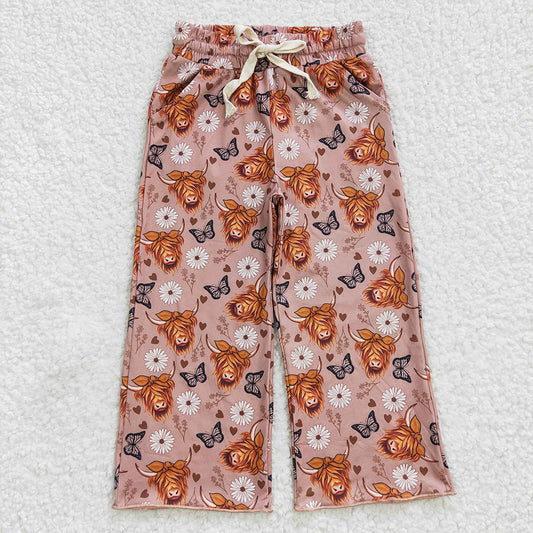 highland cow milk silk pants