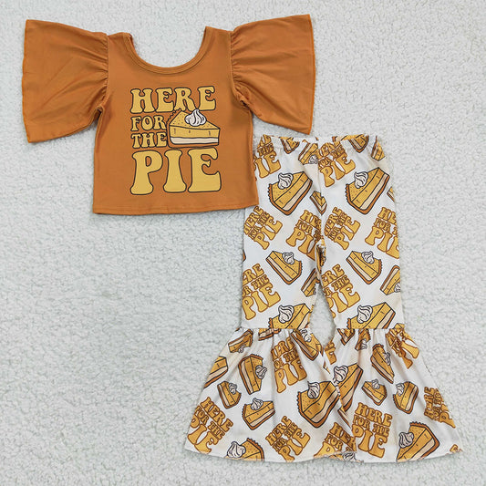 toddle girls pie design 2pcs fall clothing set