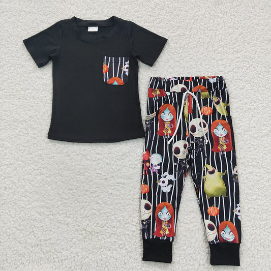 baby boy short sleeve Halloween jogger set