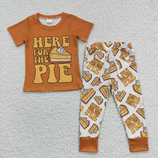 bay boy pie design 2pcs fall pumpkin outfit