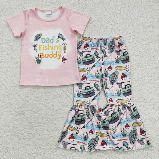 girl Dads fishing buddy clothing set