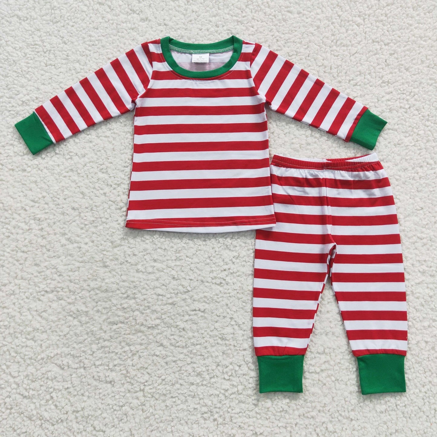 Baby girls red stripes pajama set