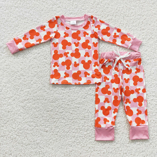 wholesale long sleeve cartoon pajama set kids sleepwear