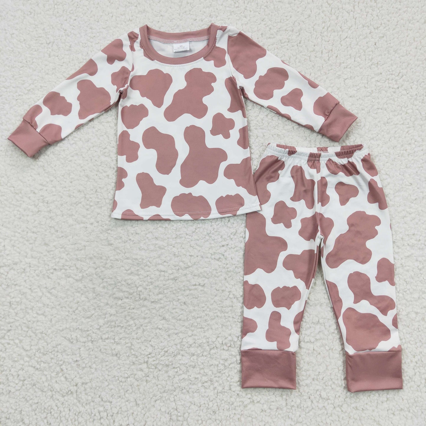 brown cow long sleeve fall winter wholesale pajama set