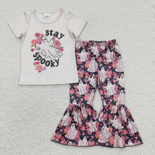 stay spooky floral Halloween clothing set