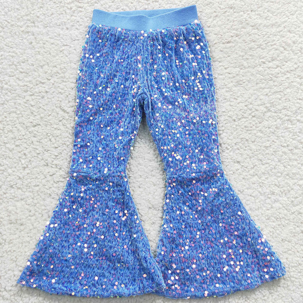 blue sequins bell bottoms