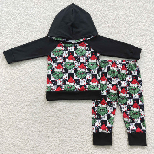 Green cartoon Christmas clothing set