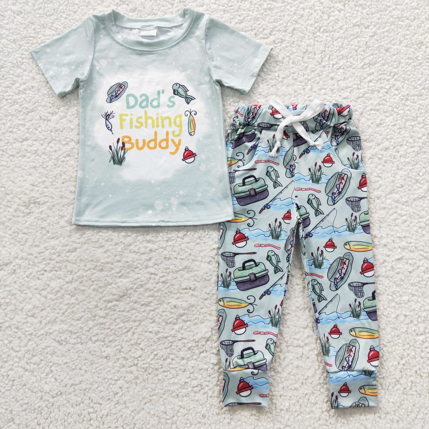 boy Dads fishing buddy clothing set