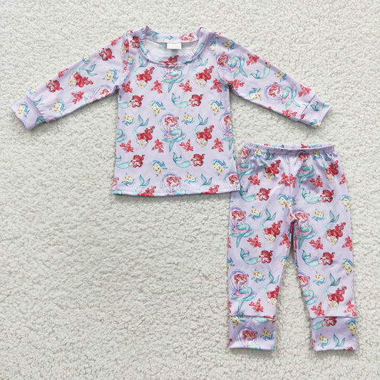 baby girls long sleeve milk silk  pajama set