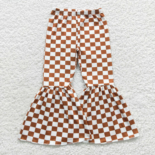 brown checkered bell bottoms