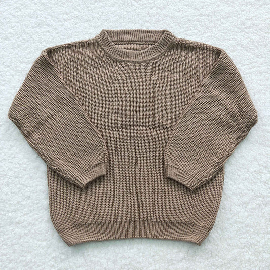 long sleeve brown sweater fall winter sweater