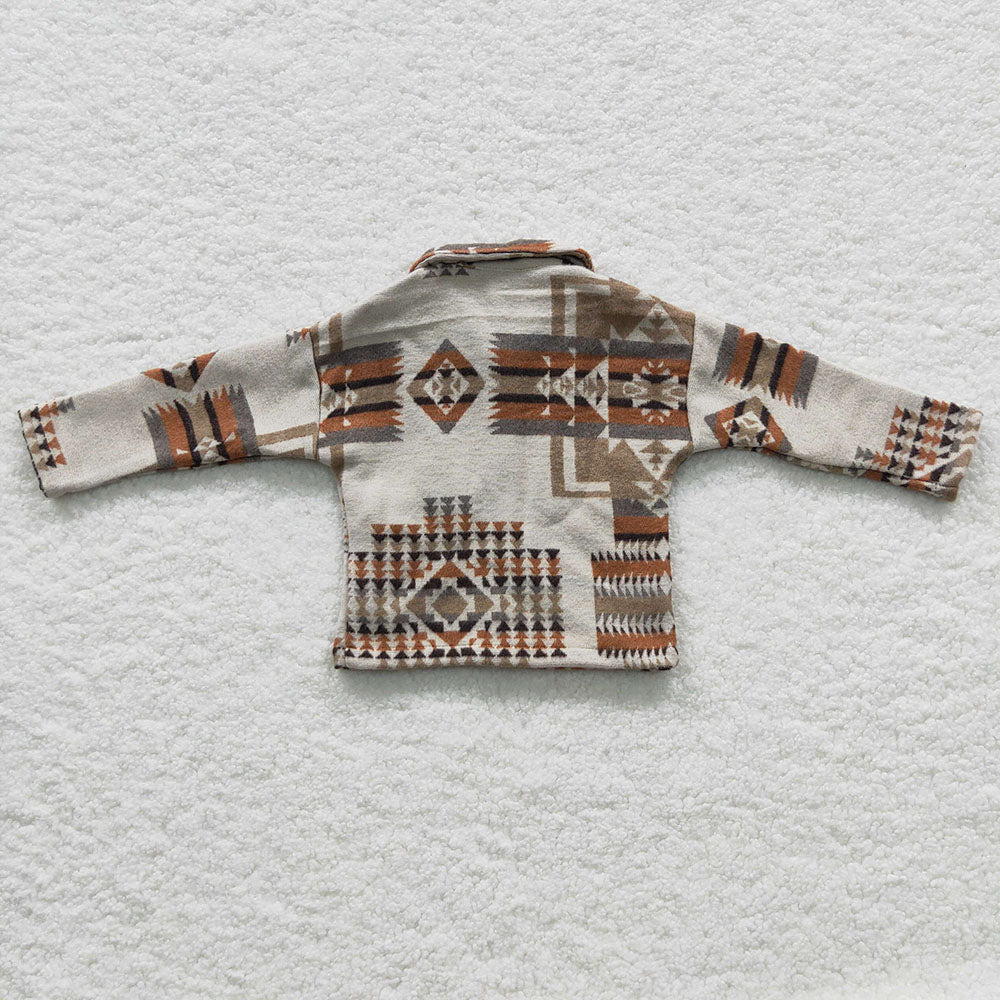 western aztec long sleeve button up shirt