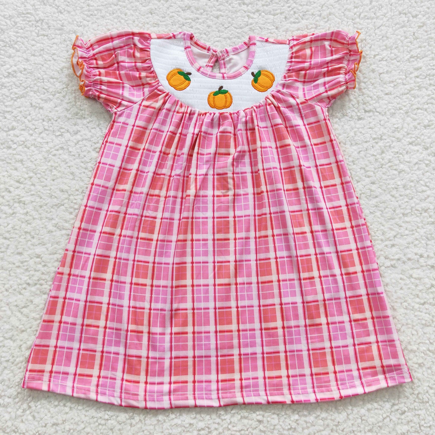 girls smocked pumpkin dress