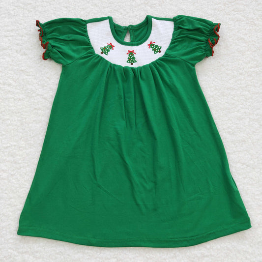 Christmas tree smocked dress