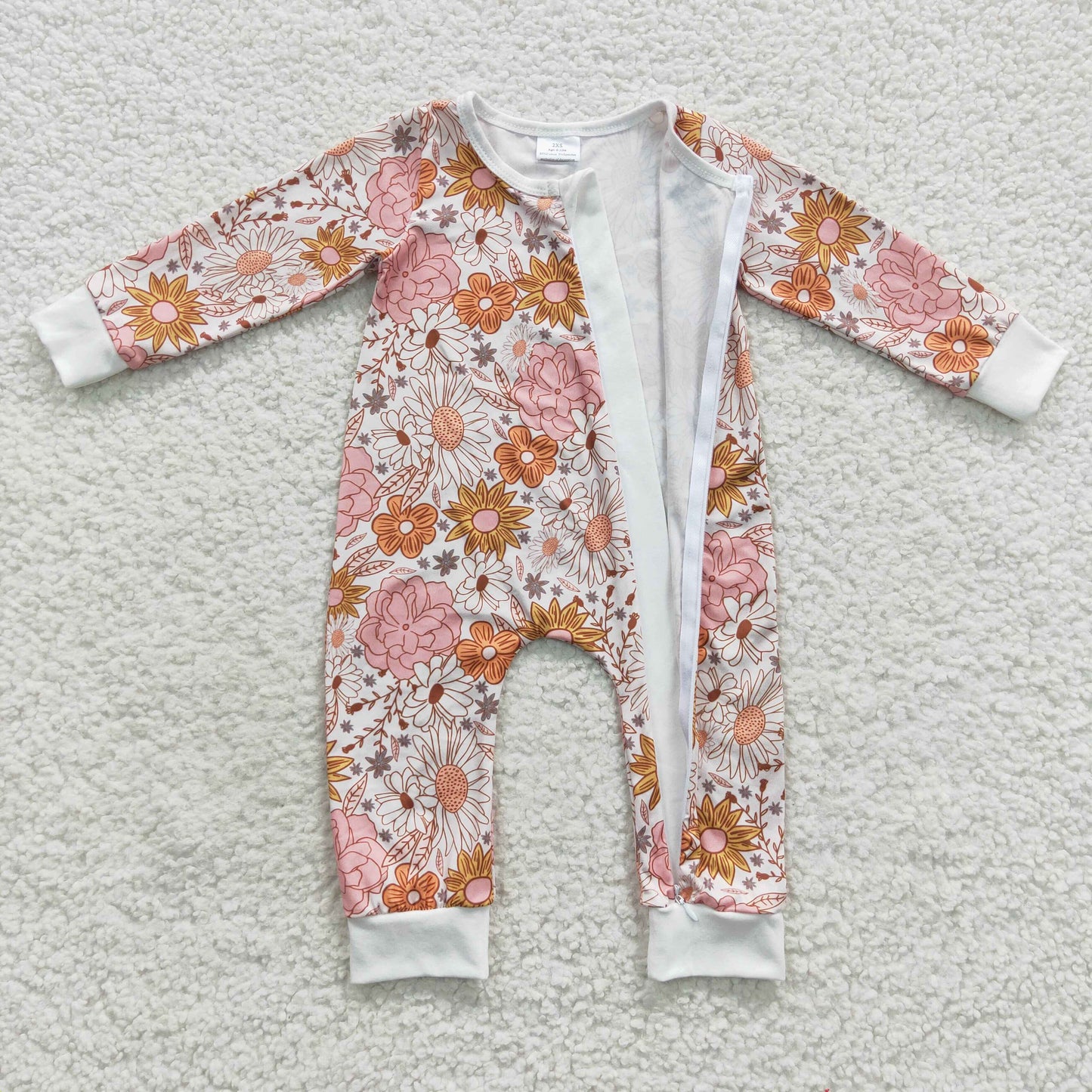 toddle girls  long sleeve zip romper