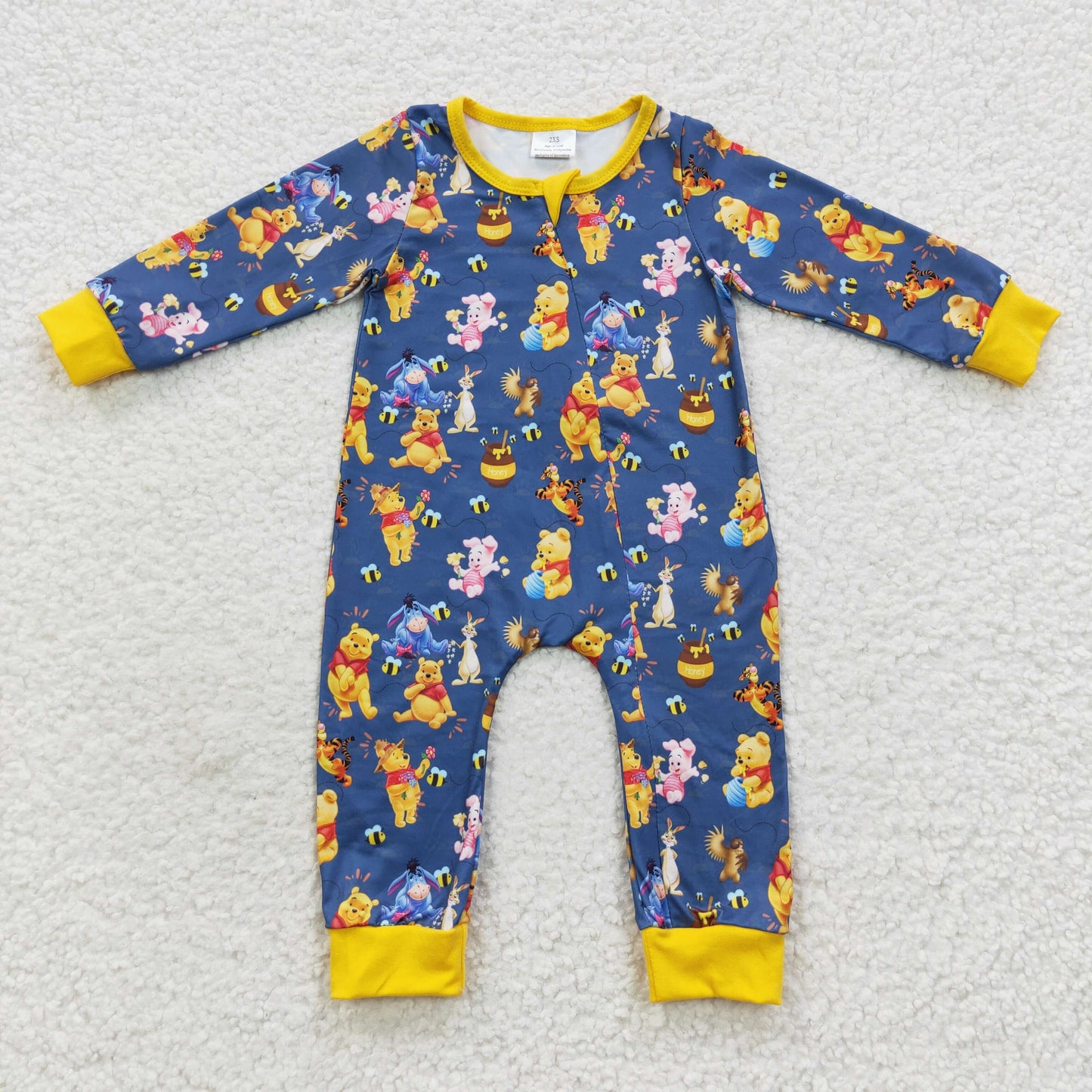 boy long sleeve cartoon bear romper