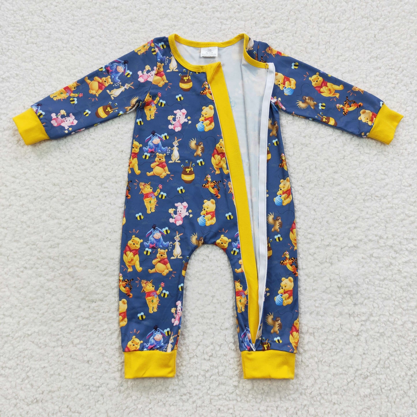 boy long sleeve cartoon bear romper