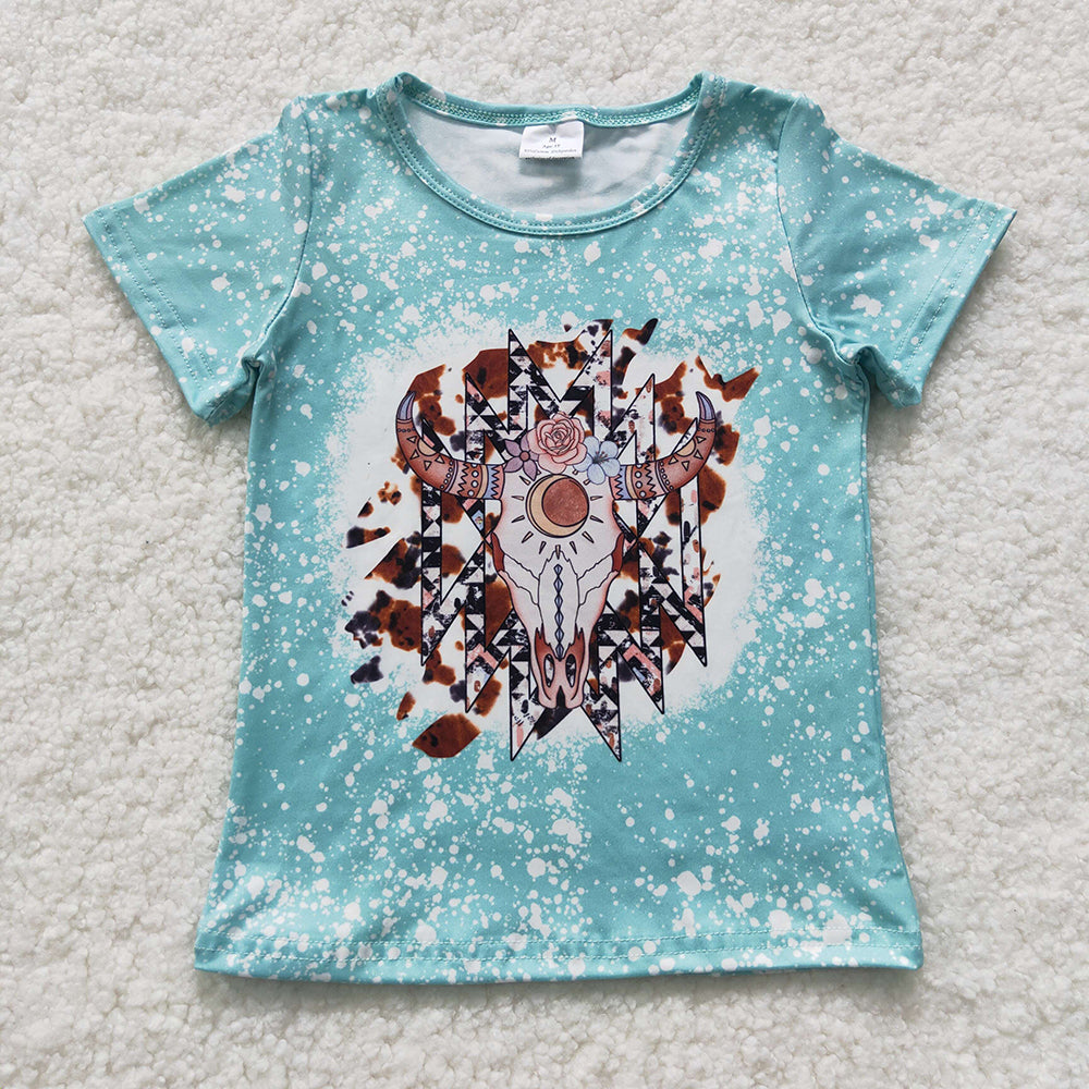 baby girls short sleeve cow design t-shirt